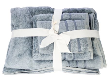 Cariloha Bamboo Bath Towel Set - Blue Lagoon by Cariloha for Unisex - 3 Pc Bath Towel, Hand Towel, Washcloth Hot on Sale