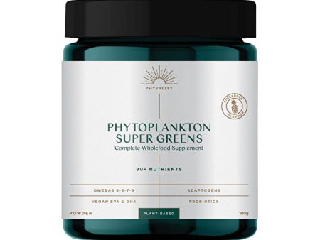 Phytality Nutrition Phytality Phytoplankton Super Greens (Complete Wholefood Supplement) Powder 180g Supply