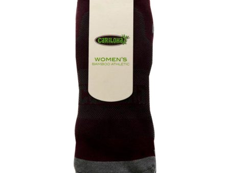 Cariloha Bamboo Athletic Socks - Merlot by Cariloha for Women - 1 Pair Socks (S M) Cheap