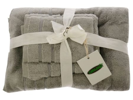 Cariloha Bamboo Bath Towel Set - Harbor Gray by Cariloha for Unisex - 3 Pc Bath Towel, Hand Towel, Washcloth For Discount