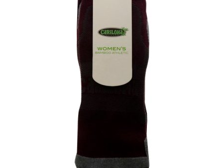 Cariloha Bamboo Athletic Socks - Merlot by Cariloha for Women - 1 Pair Socks (L XL) Discount