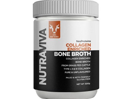 Nutraviva (nes Proteins) NutraViva NesProteins Bone Broth Beef Collagen Enriched Pure & Unflavoured 300g Online Hot Sale