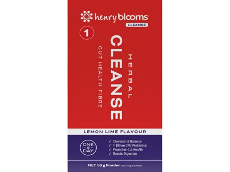 Henry Blooms Herbal Cleanse Gut Health Fibre Lemon Lime Sachets 4g x 14 Pack Hot on Sale