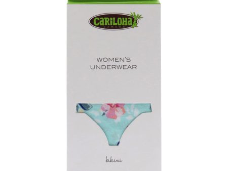 Cariloha Bamboo Lace Bikini - Aqua Floral by Cariloha for Women - 1 Pc Underwear (L) For Discount