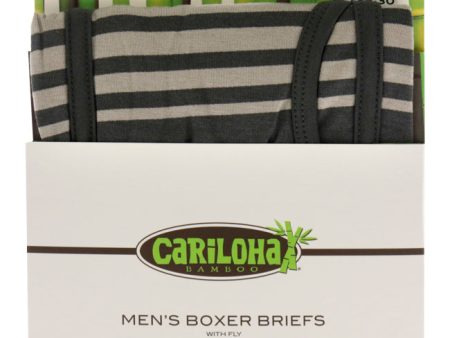 Cariloha Bamboo Boxer Briefs - Shoreline Gray Stripe by Cariloha for Men - 1 Pc Boxer (S) Sale