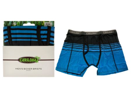 Cariloha Bamboo Boxer Briefs - Caribbean Blue Stripe by Cariloha for Men - 1 Pc Boxer (XL) Cheap