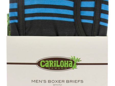 Cariloha Bamboo Boxer Briefs - Caribbean Blue Stripe by Cariloha for Men - 1 Pc Boxer (M) Online now