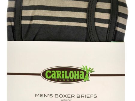 Cariloha Bamboo Boxer Briefs - Shoreline Gray Stripe by Cariloha for Men - 1 Pc Boxer (M) Online