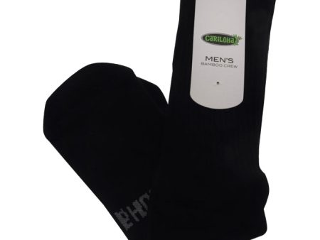 Cariloha Bamboo Crew Socks - Black-Gray by Cariloha for Men - 1 Pair Socks (L XL) For Discount