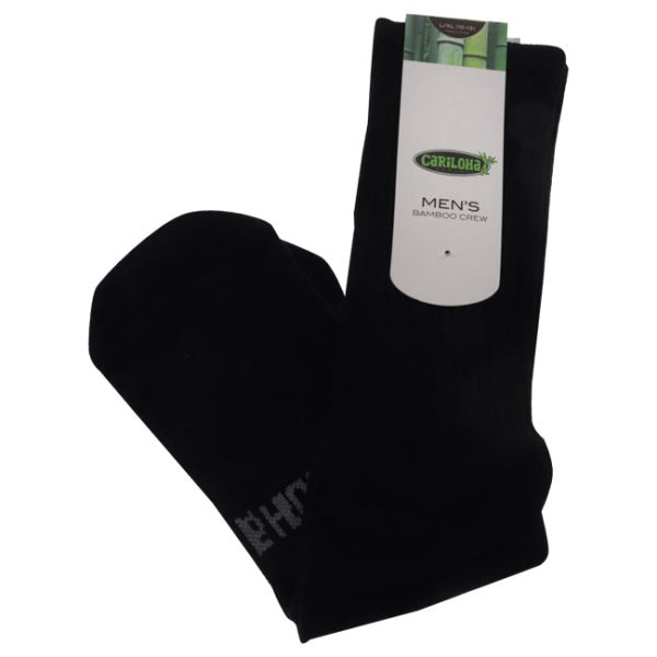 Cariloha Bamboo Crew Socks - Black-Gray by Cariloha for Men - 1 Pair Socks (L XL) For Discount