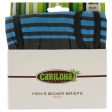 Cariloha Bamboo Boxer Briefs - Caribbean Blue Stripe by Cariloha for Men - 1 Pc Boxer (L) Supply