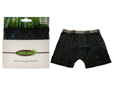 Cariloha Bamboo Boxer Briefs - Carbon Argyle by Cariloha for Men - 1 Pc Boxer (M) Sale